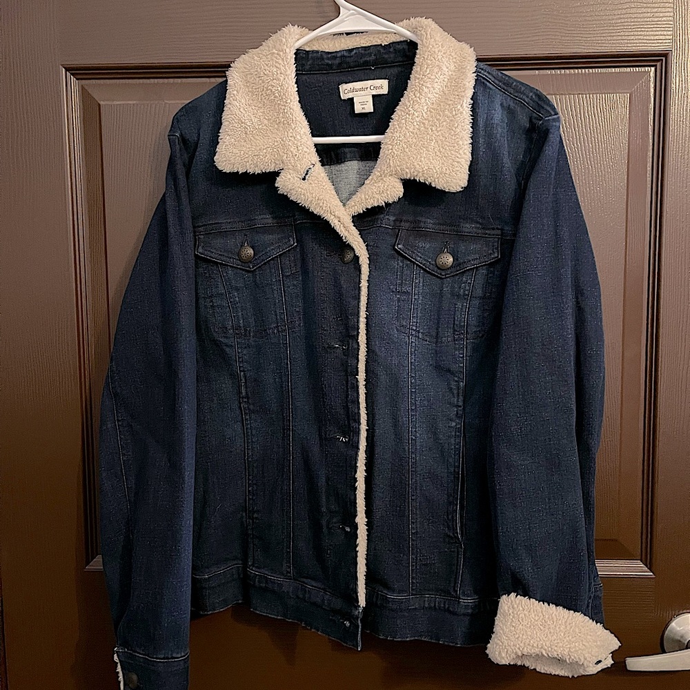 Coldwater Creek Sherpa Jeans Jacket XL NWOT